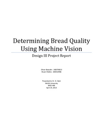 Determining bread quality using machine vision thumbnail