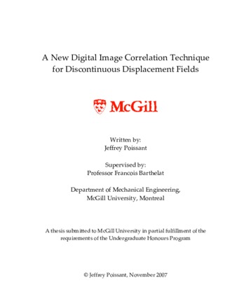 A New Digital Image Correlation Technique for Discontinuous Displacement Fields thumbnail