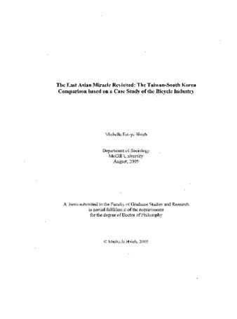 The East Asian miracle revisited : the Taiwan-South Korea comparison based on a case study of the bicycle industry thumbnail