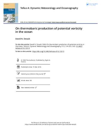 On thermobaric production of potential vorticity in the ocean thumbnail