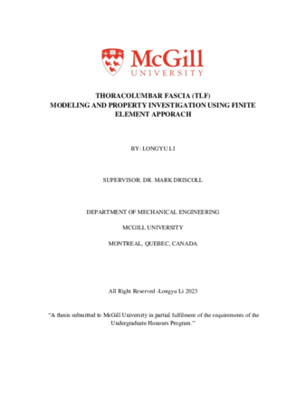 Thoracolumbar Fascia (TLF) modeling and property investigation using finite element approach   thumbnail