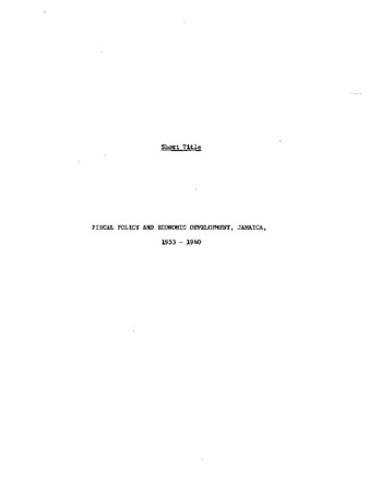 The role of fiscal policy in the economic development of Jamaica, 1953-1960. thumbnail