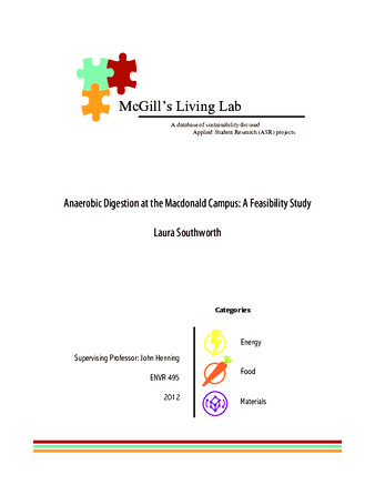 Anaerobic Digestion at the Macdonald Campus- A Feasibility Study thumbnail