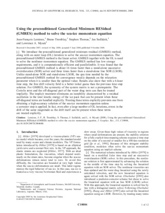 Using the preconditioned Generalized Minimum RESidual (GMRES) method to solve the sea-ice momentum equation thumbnail