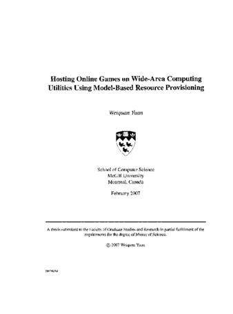 Hosting online games on wide-area computing utilities using model-based resource provisioning thumbnail