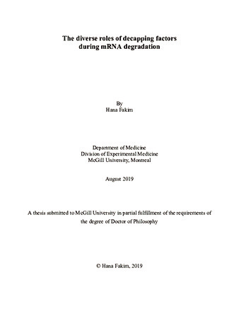 The diverse roles of decapping factors during mRNA degradation thumbnail