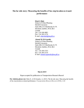 The Farside story: Measuring the benefits of bus stop location on transit performance  thumbnail