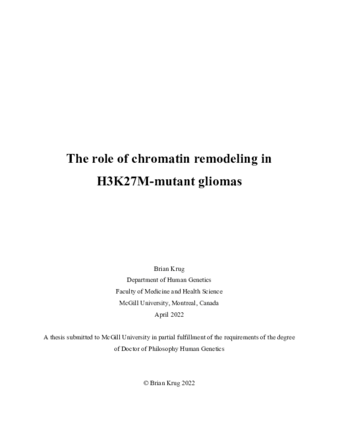 The role of chromatin remodeling in H3K27M-mutant gliomas thumbnail