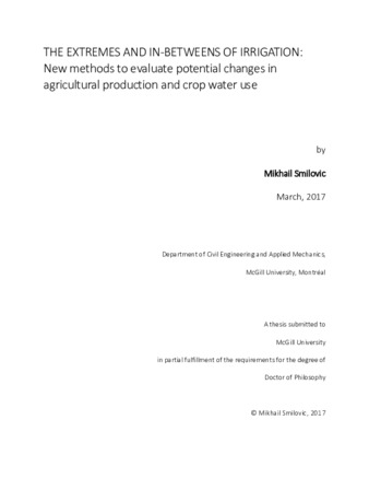 The extremes and in-betweens of irrigation: new methods to evaluate potential changes in agricultural production and crop water use thumbnail