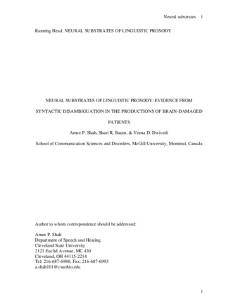 Neural substrates of linguistic prosody: Evidence from syntactic disambiguation in the productions of brain-damaged patients thumbnail