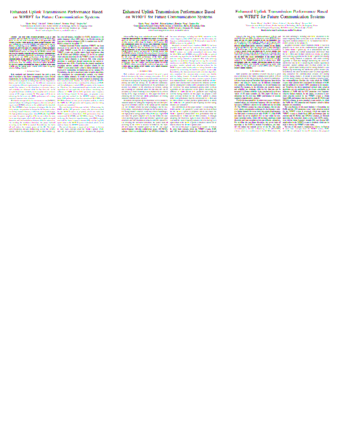 Enhanced Uplink Transmission Performance Based on WFRFT for Future Communication Systems thumbnail