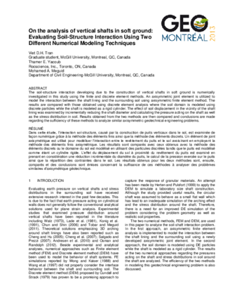 On the analysis of vertical shafts in soft ground: Evaluating Soil-Structure Interaction Using Two Different Numerical Modeling Techniques    thumbnail