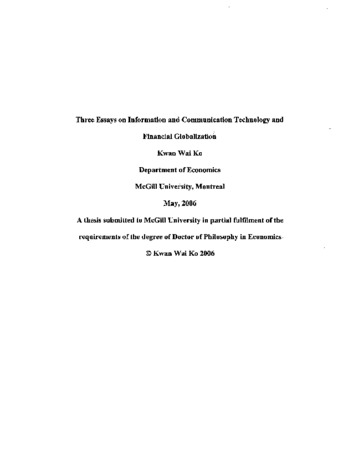 Three essays on information and communication technology and financial globalization thumbnail