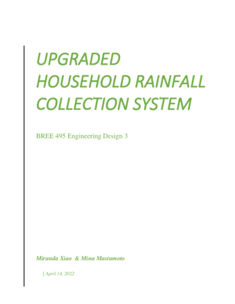 Upgraded household rainfall collection system thumbnail