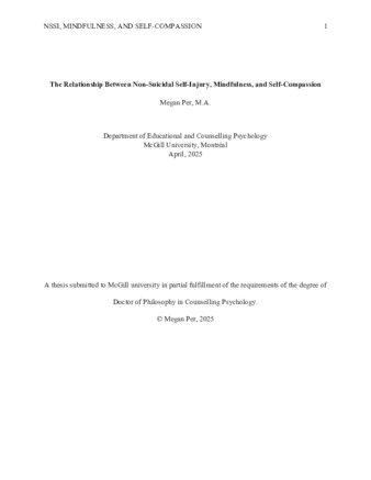 The Relationship Between Non-Suicidal Self-Injury, Mindfulness, and Self-Compassion thumbnail
