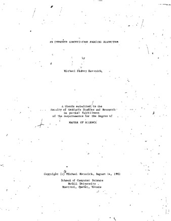 An improved context-free parsing algorithm / thumbnail