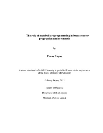 The role of metabolic reprogramming in breast cancer progression and metastasis thumbnail