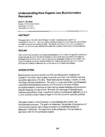 Understanding How Scientists Select Bioinformatics Resources thumbnail