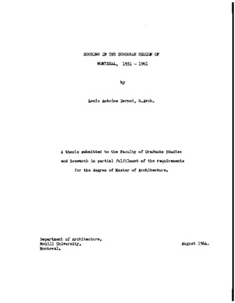 Housing in the suburban region of Montreal, 1951-1961 thumbnail