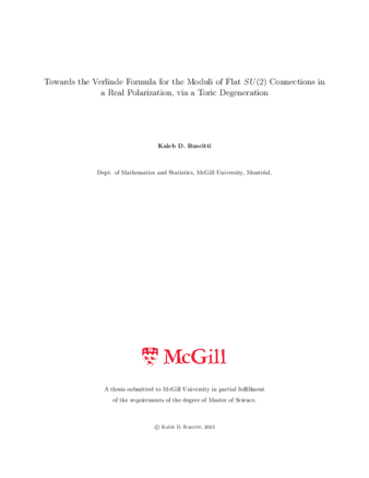 Towards the Verlinde Formula for the Moduli of Flat $SU(2)$ Connections in a Real Polarization, via a Toric Degeneration thumbnail