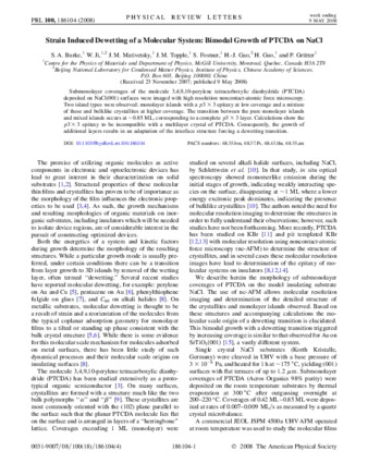 Strain Induced Dewetting of a Molecular System: Bimodal Growth of PTCDA on NaCl thumbnail