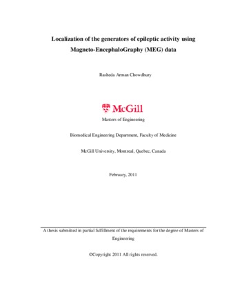 Localization of the generators of epileptic activity using Magneto-EncephaloGraphy (MEG) data thumbnail
