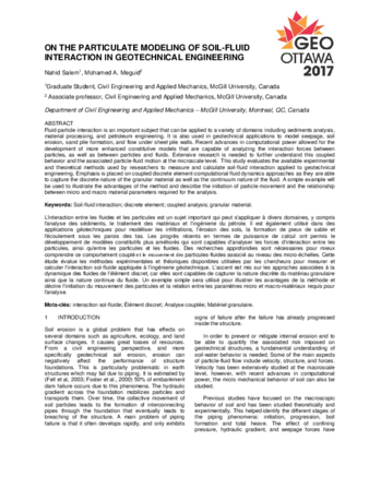 On the particulate modeling of soil-fluid interaction in geotechnical engineering thumbnail