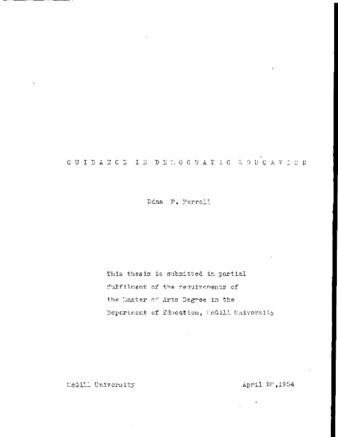 Guidance in democratic education. thumbnail