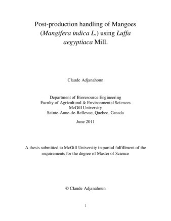 Post-production handling of mangoes (Mangifera indica L.) using Luffa aegyptiaca Mill thumbnail