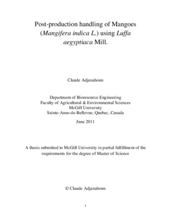 Post-production handling of mangoes (Mangifera indica L.) using Luffa aegyptiaca Mill thumbnail