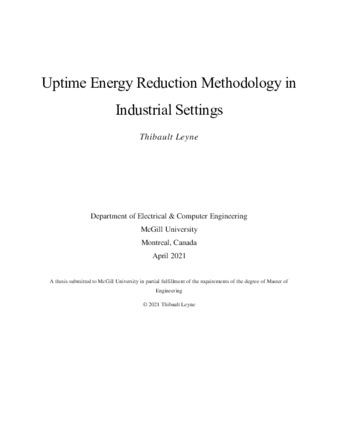 Uptime energy reduction methodology in industrial settings thumbnail
