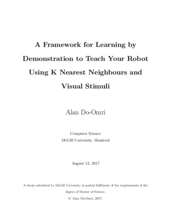 A framework for learning by demonstration to teach your robot using K nearest neighbours and visual stimuli thumbnail