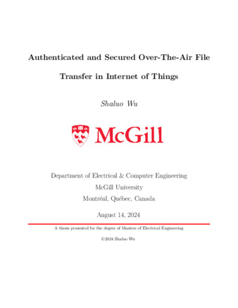 Authenticated and secured over-the-air file transfer in Internet of Things thumbnail