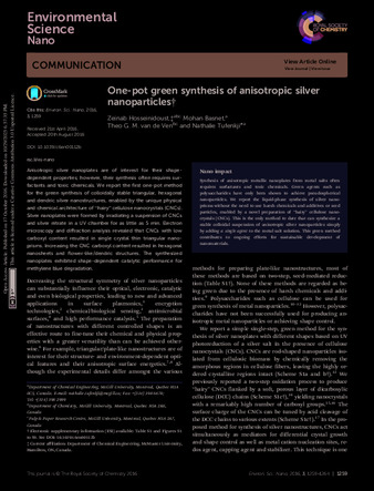 One-pot Green Synthesis of Anisotropic Silver Nanoplates thumbnail