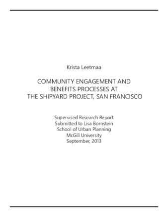 Community engagement and benefits processes at the shipyard project, San Francisco thumbnail