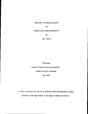 Dietary fat modulation of phenytoin teratogenicity in CD-1 mice thumbnail