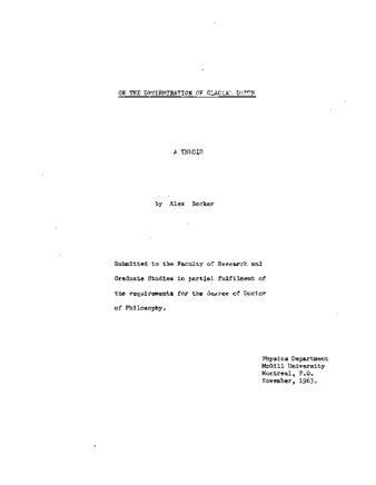 On the determination of glacial depth. thumbnail