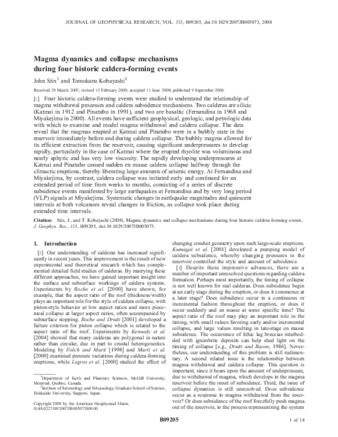 Magma dynamics and collapse mechanisms during four historic caldera-forming events thumbnail