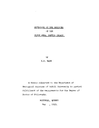 Petrology of the gneisses of the Clyde area, Baffin Island. thumbnail
