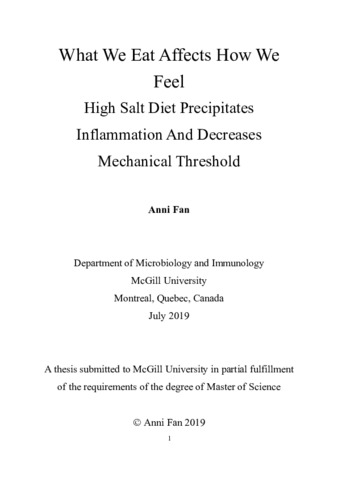 What we eat affects how we feel high salt diet precipitates inflammation and decreases mechanical threshold thumbnail