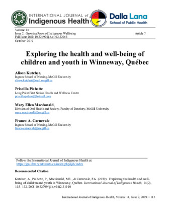 Exploring the health and well-being of children and youth in Winneway, Québec thumbnail