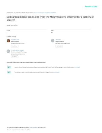 Soil carbon dioxide emissions from the Mojave Desert: evidence for a carbonate source? thumbnail