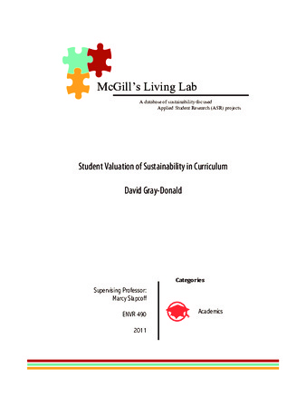 Student Valuation of Sustainability in Curriculum thumbnail