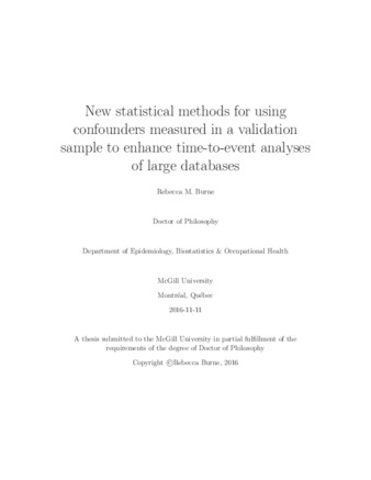 New statistical methods for using confounders measured in a validation sample to enhance time-to-event analyses of large databases thumbnail