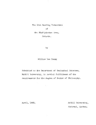 The iron bearing formations of the Michipicoten area Ontario. thumbnail