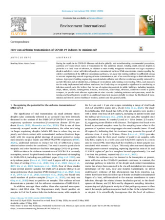 How can airborne transmission of COVID-19 indoors be minimised? thumbnail