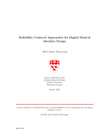 Reliability Centered Approaches for Digital Musical Interface Design thumbnail