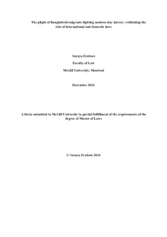 The plight of Bangladeshi migrants fighting modern-day slavery: rethinking the role of international and domestic laws thumbnail