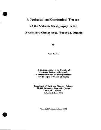 A geological and geochemical transect of the volcanic stratigraphy in the D'Alembert-Cléricy area, Noranda, Québec / thumbnail