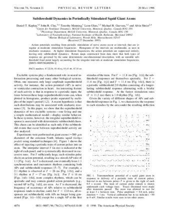 Subthreshold Dynamics in Periodically Stimulated Squid Giant Axons thumbnail